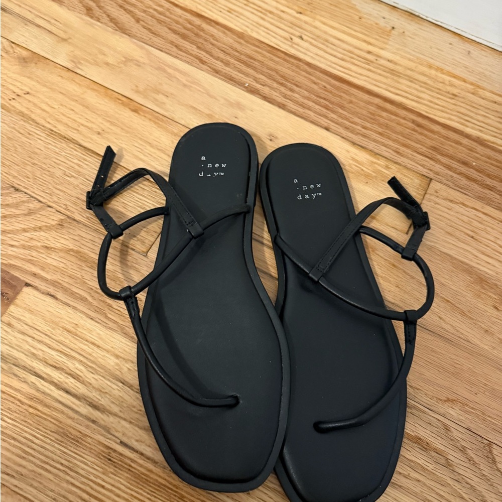 a new day Black Strappy Sandals
